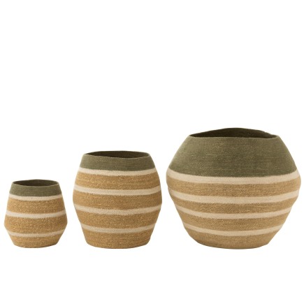 Set de paniers en roseau multicolore 68x68x57 cm