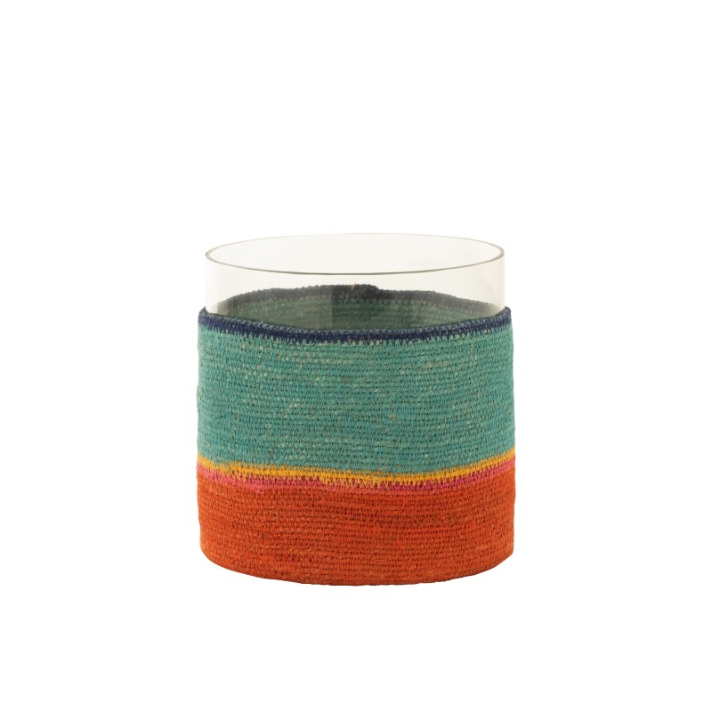 Portacandela rotondo in vetro multicolore 20x20x20 cm Portacandela rotondo in vetro multicolore 20x20x20 cm