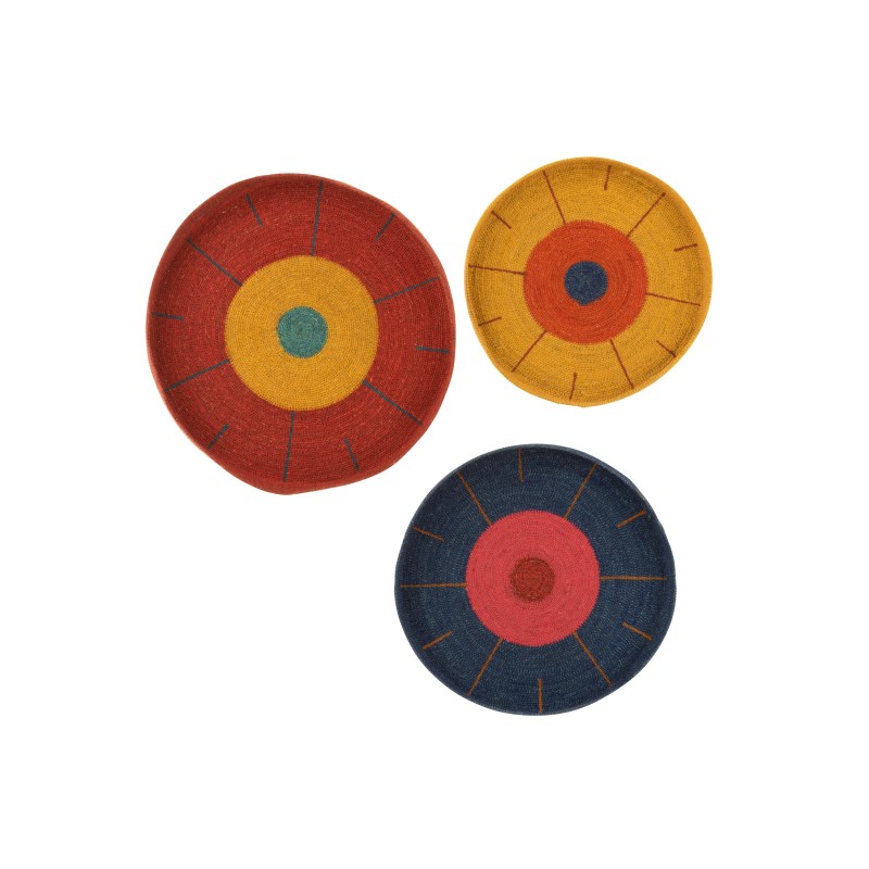 Plateaux déco murale en roseau multicolore 50x50x5 cm Plateaux déco murale en roseau multicolore 50x50x5 cm