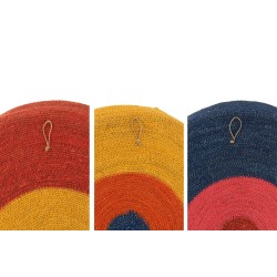 Plateaux déco murale en roseau multicolore 50x50x5 cm