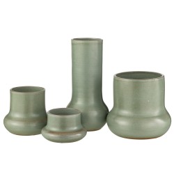 Vaso in ceramica bleu gris 14x14x40 cm