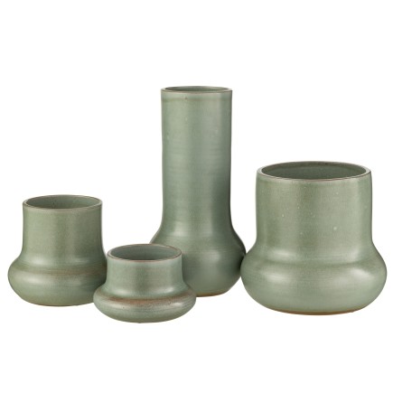 Vaso in ceramica bleu gris 14x14x40 cm