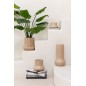 Cache-pot poterie en céramique beige 27x27x27 cm