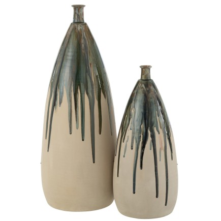Vase haut peint en céramique 27x27x73 cm