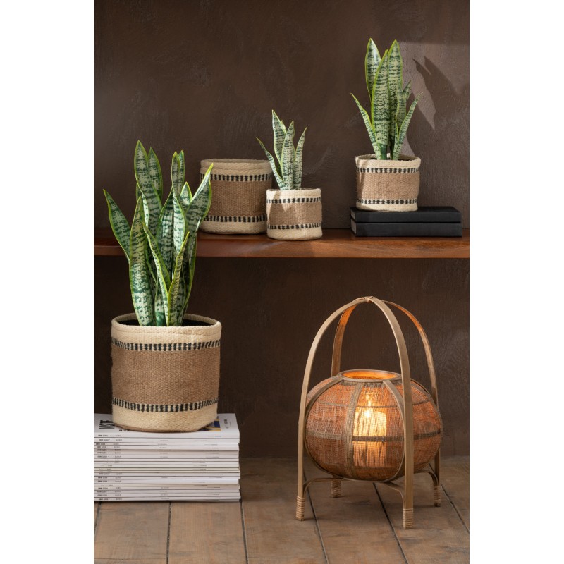 Pot de sansevieria artificiel en plastique vert 10x10x36 cm Pot de sansevieria artificiel en plastique vert 10x10x36 cm
