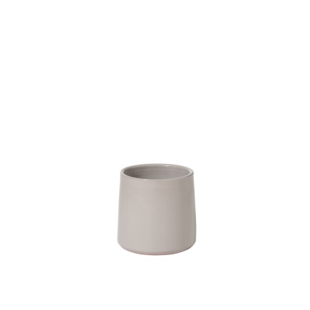 vaso redondo em cerâmica cinzenta 18x18x16,5 cm
