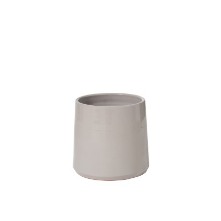 cache-pot rond en céramique gris 23x23x21.5 cm
