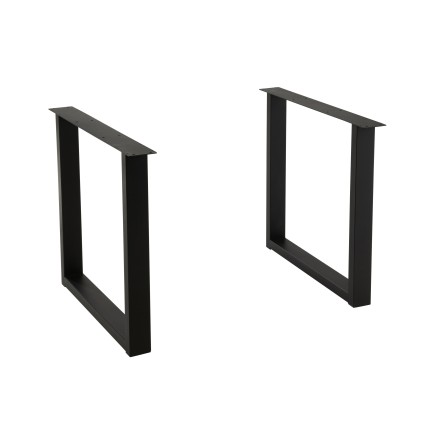 Pieds de table en métal noir 86x10x13 cm