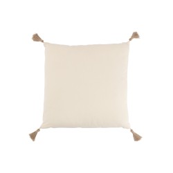 Coussin carré en coton beige 45x45cm - Coussin d'extérieur