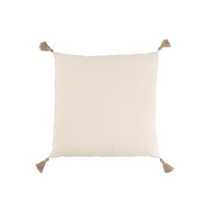 Coussin carré en coton beige 45x45cm - Coussin d'extérieur