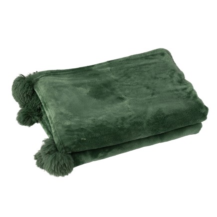 Plaid en textile vert 170x130x1 cm
