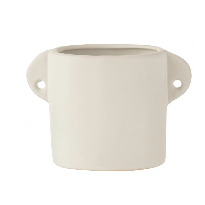 Pot en céramique blanc 16.5x8.5x11.5 cm Pot en céramique blanc 16.5x8.5x11.5 cm
