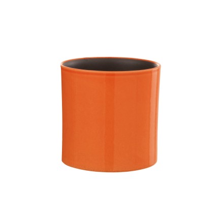 Cache-pot en céramique orange 14.5x14.5x14.5 cm