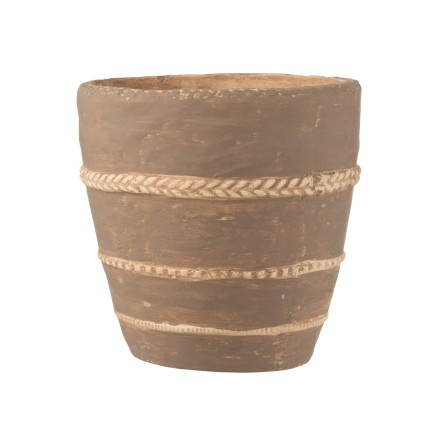 Cache-pot en céramique marron 18x18x19.5 cm