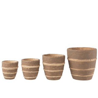 Cache-pot en céramique marron 23.5x23.5x24 cm
