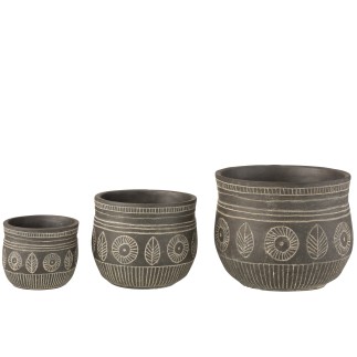 Cache-pot en céramique gris 18x18x15 cm