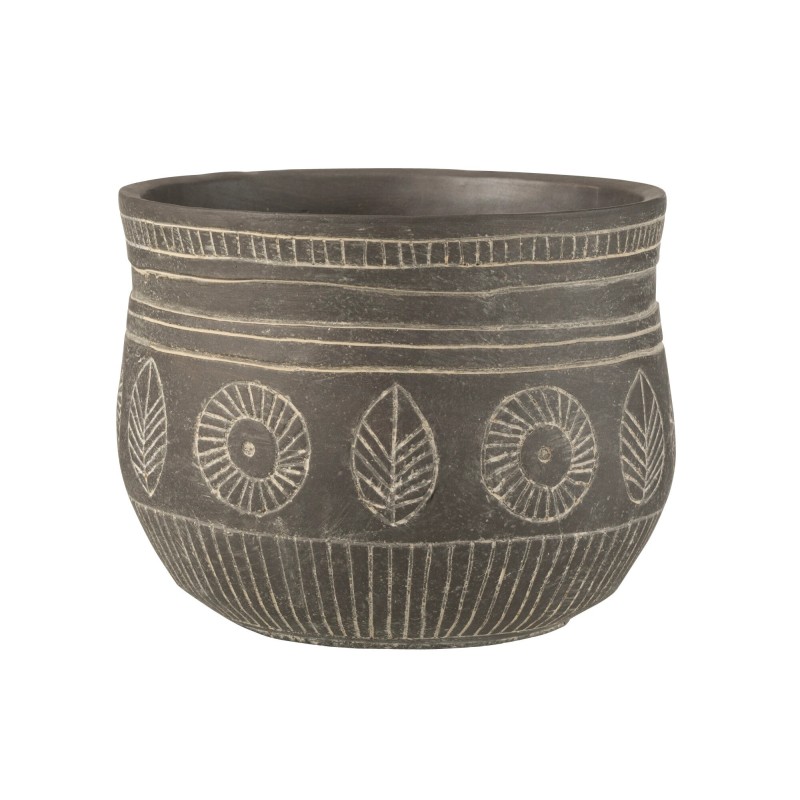 Cache-pot en céramique gris 18x18x15 cm Cache-pot en céramique gris 18x18x15 cm
