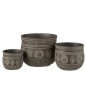 Cache-pot en céramique gris 23.5x23.5x19 cm Cache-pot en céramique gris 23.5x23.5x19 cm