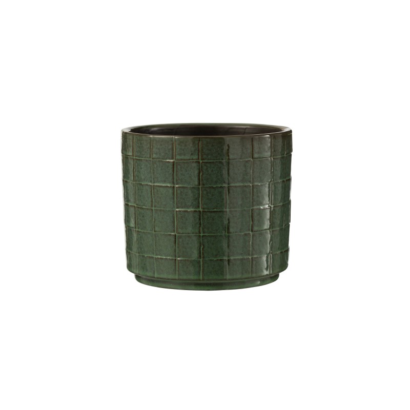 Cache-pot en céramique vert 17x17x15 cm Cache-pot en céramique vert 17x17x15 cm
