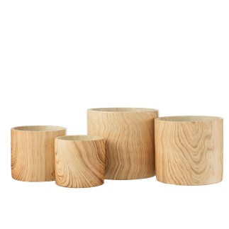 Cache-pot en céramique beige 21.5x21.5x19.5 cm
