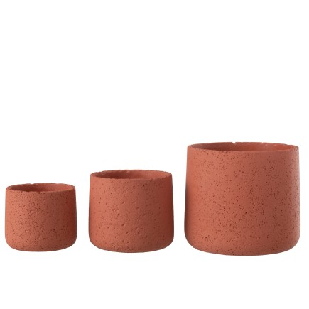 Cache-pot en céramique orange 19x19x17 cm