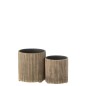 Cache-pot rond en céramique marron 14.5x14.5x15.5 cm Cache-pot rond en céramique marron 14.5x14.5x15.5 cm