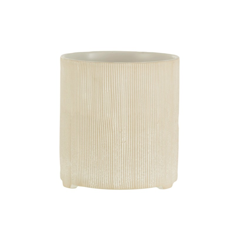 Cache-pot en céramique beige 14.5x14.5x15.5 cm Cache-pot en céramique beige 14.5x14.5x15.5 cm