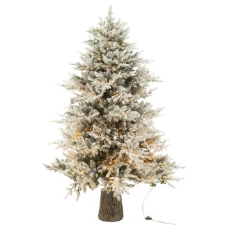 Sapin de Noël artificiel avec led en plastique blanc 140*140*210 cm