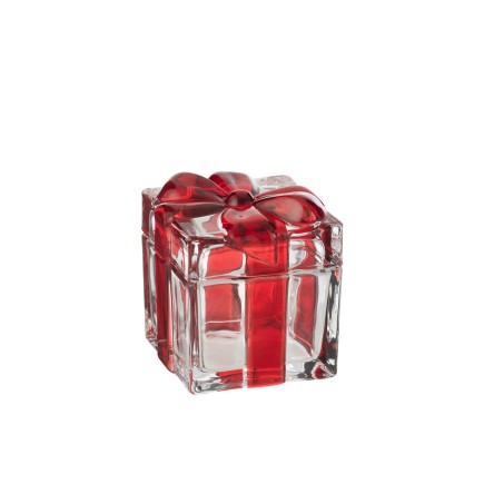 Caja de regalo de vidrio rojo 11*11*11.5 cm