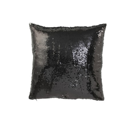 Coussin carré en polyester noir 45*45*15 cm