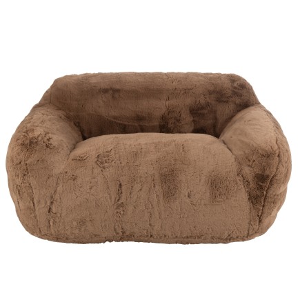 Sofa 2 places en textile marron 152x110x81 cm