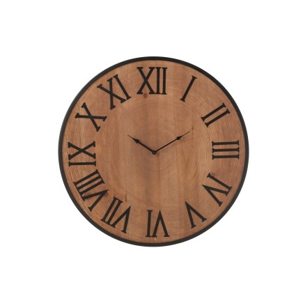 Pendule ronde en bois naturel 60*60*3 cm