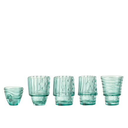 Bicchiere impilabile a forma di pesce azzurro 9x9x36 cm