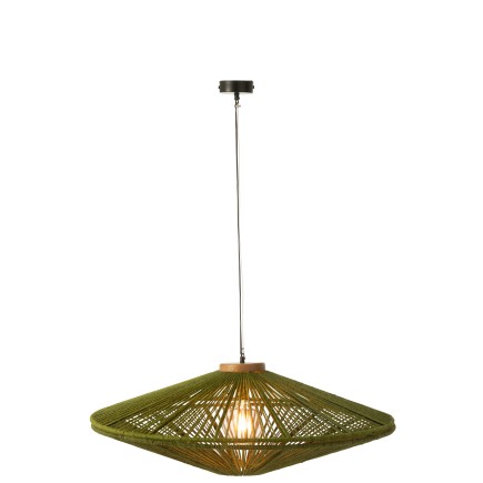 Lampe suspendue en métal vert 93x93x36 cm