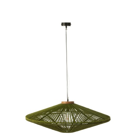 Lampe suspendue en métal vert 93x93x36 cm