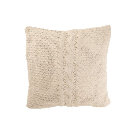 Cuscino quadrato in maglia di cotone bianco 50x50x12 cm