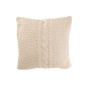 Cuscino quadrato in maglia di cotone bianco 50x50x12 cm