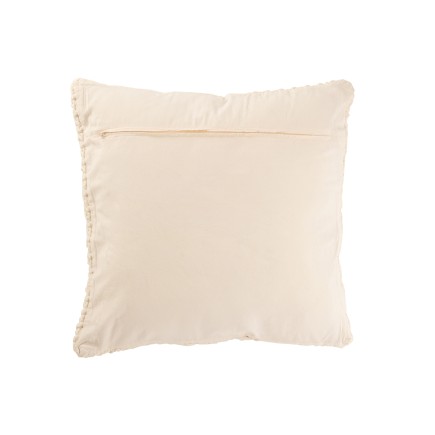 Cuscino quadrato in maglia di cotone bianco 50x50x12 cm