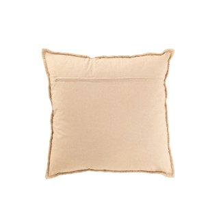 Cuscino quadrato a righe in cotone beige 45x45x12 cm