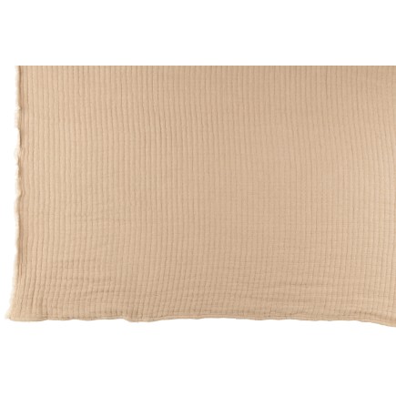 Plaid con bordi sfrangiati in poliestere beige 180x130cm