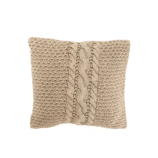 Cuscino quadrato in cotone beige 50x50x12 cm