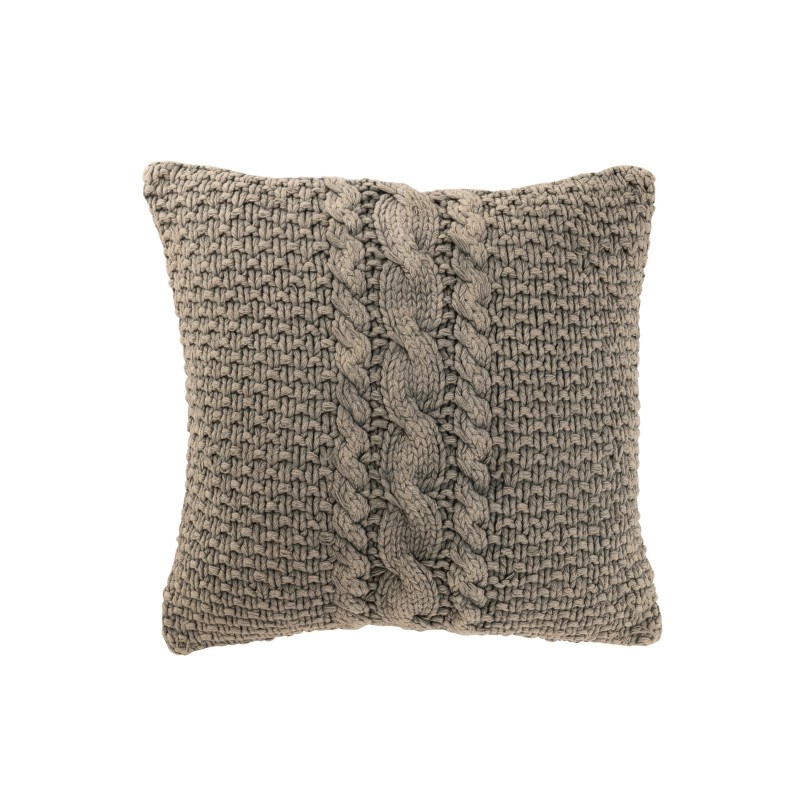 Cuscino quadrato in cotone grigio 50x50x12 cm Cuscino quadrato in cotone grigio 50x50x12 cm