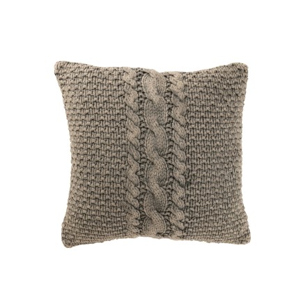 Cuscino quadrato in cotone grigio 50x50x12 cm