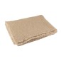 Plaid con bordi sfrangiati in poliestere beige 180x130cm
