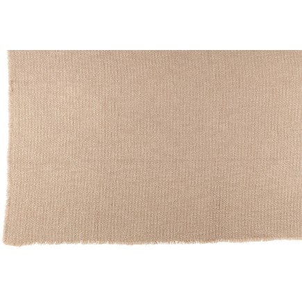 Plaid con bordi sfrangiati in poliestere beige 180x130cm