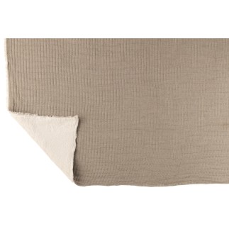 Plaid con bordi sfrangiati in poliestere grigio 180x130cm