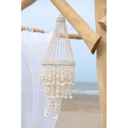 Suspension en coquillage blanc 20x20x70 cm