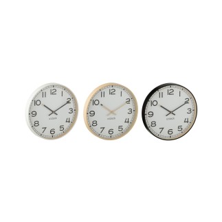 Pack de 3 relojes de pared de plástico multicolor 30x30x4 cm