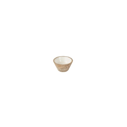 Bol de madera de mango blanco de 10x10x6cm