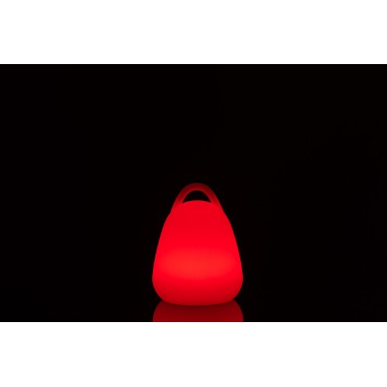 Lampe LED extérieur transportable en plastique blanc 19x19x24 cm